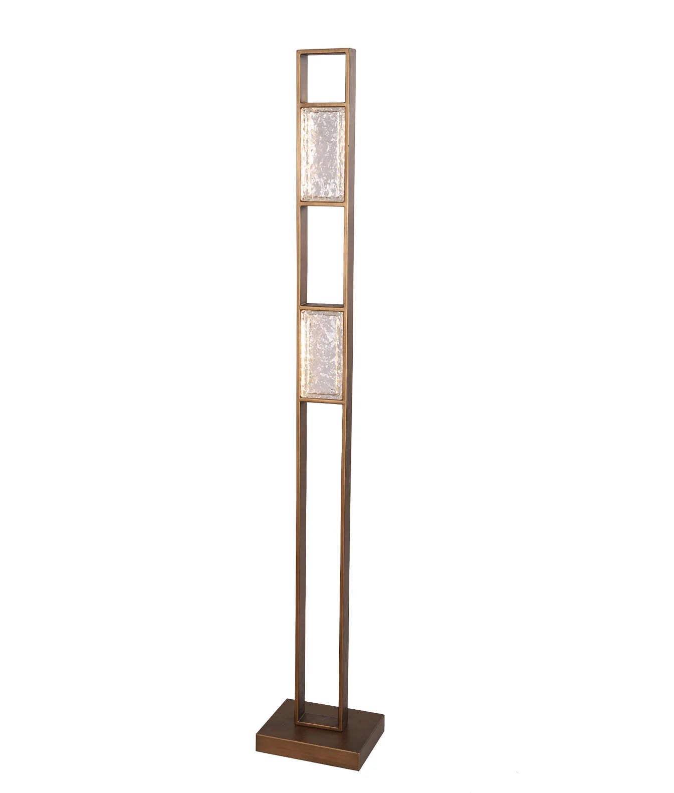 CLA ZEIGEL: LED Rectangular Table and Floor Lamps 3000K Satin Black/ Antique Brass 16W 240V IP20- ZEIGEL-F1, ZEIGEL-F2