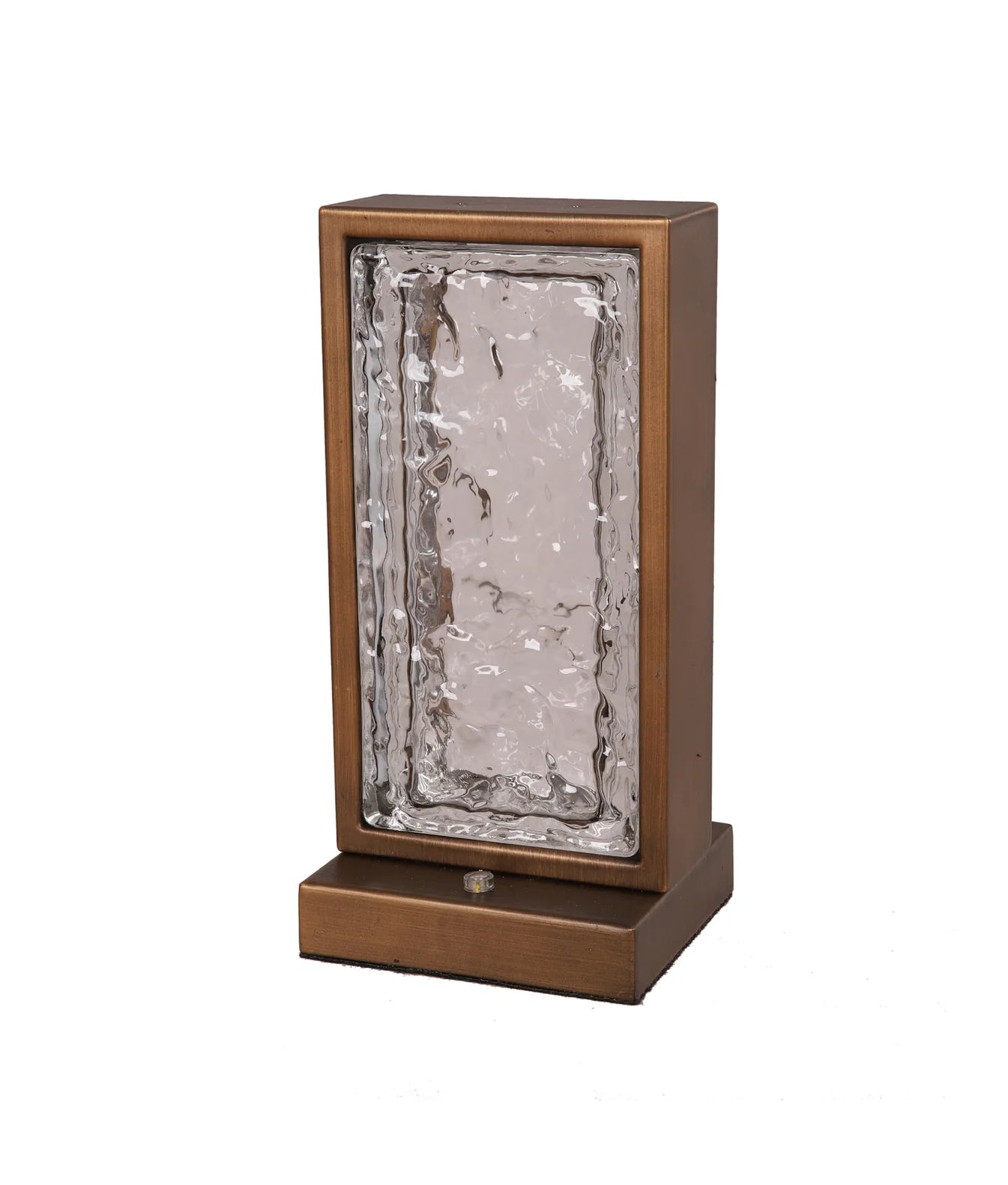 CLA ZEIGEL: LED Rectangular Textured Ice Glass Diffuser Table and Floor Lamps 3000K Satin Black/ Antique Brass 8W 240V IP20- ZEIGEL-T1, ZEIGEL-T2