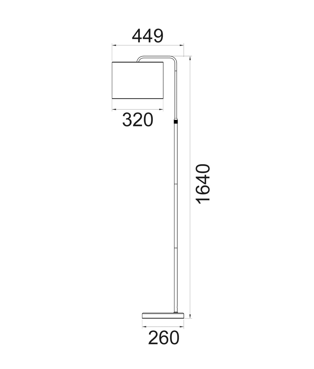 CLA ARRIBA floor lamp dimensions