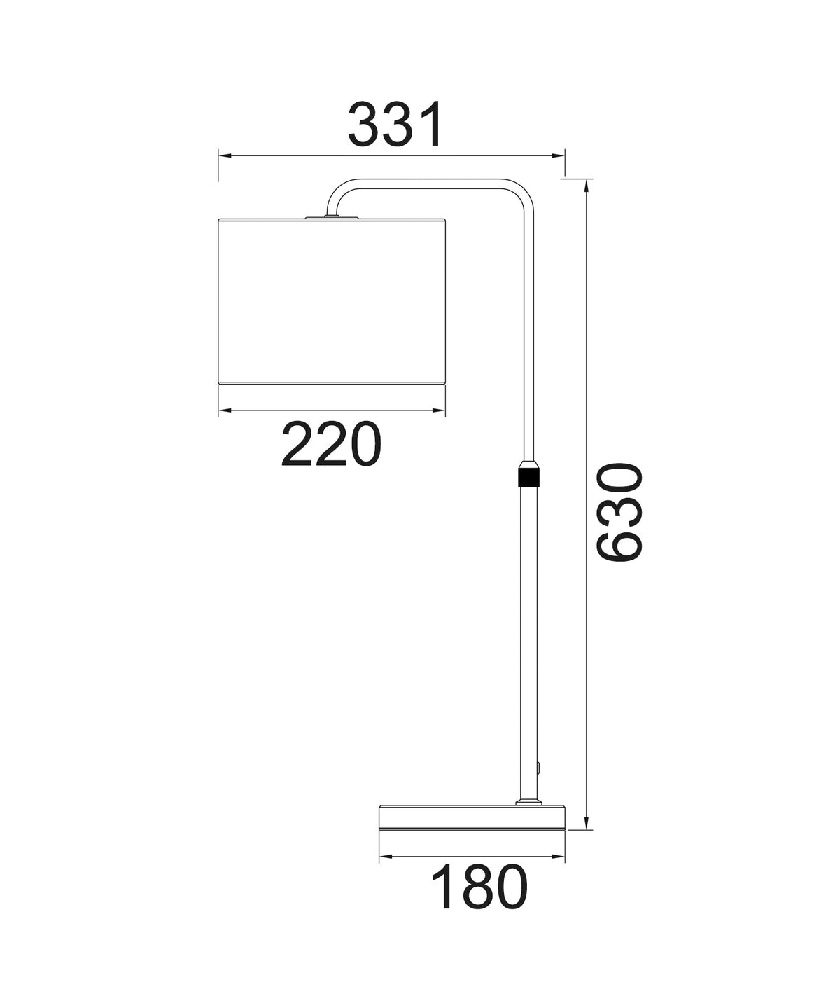 CLA ARRIBA table lamp dimensions