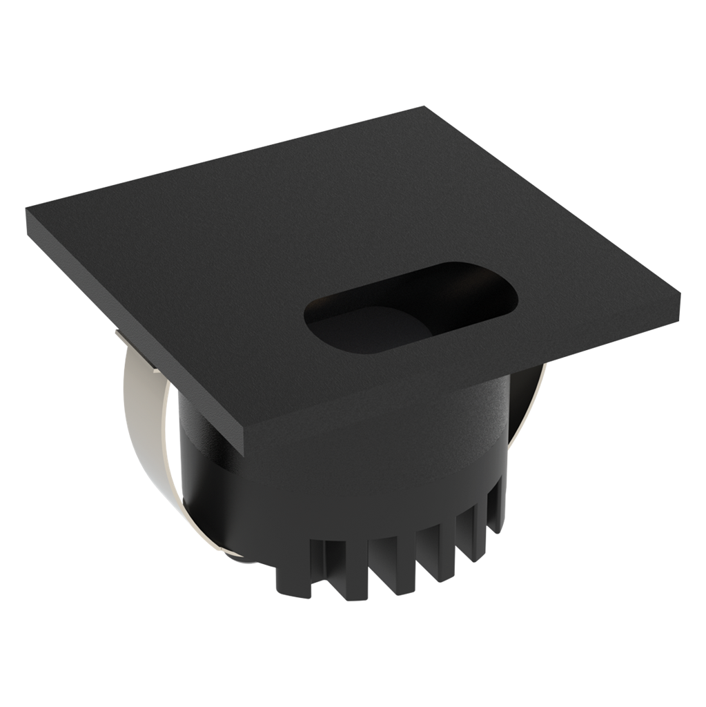 Domus Aura Square Interior Step Lights Tri- Black 3W 24V IP20 - 23749, 23750, 23751, 23752, 23753