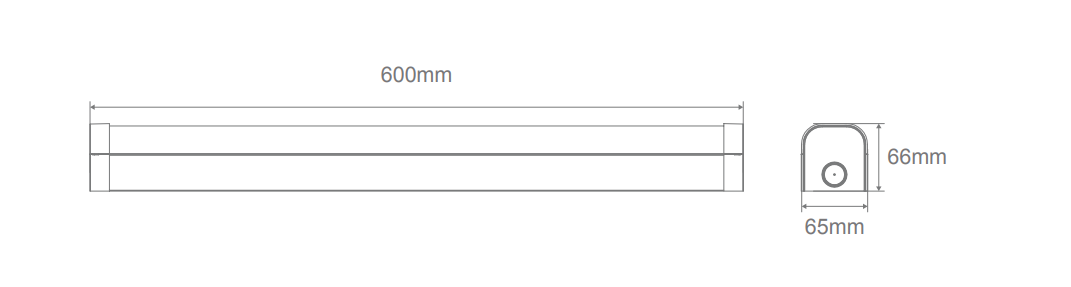 Domus BOLT-SLIM-60 DIFFUSED LED Batten Tri - White 240V IP20 - 66136