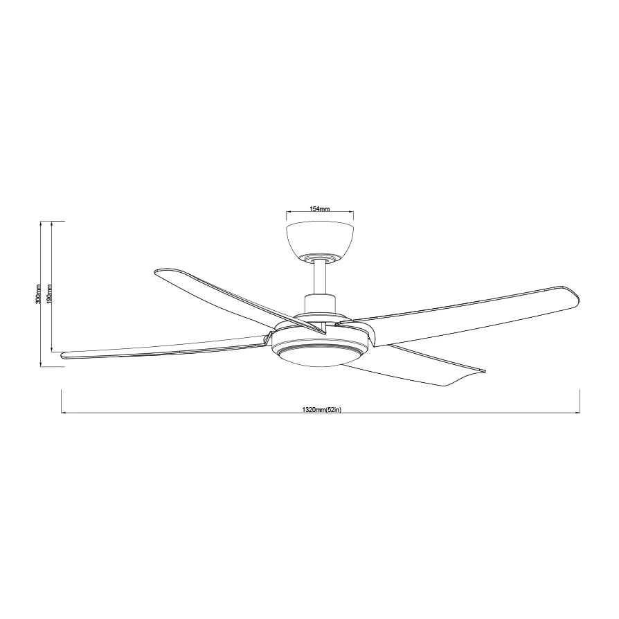 SAL BARDEN 52 + SDCF21/52/4/L 4 Blade Ceiling Fans 30W 240V- SDCF21/52/4/L