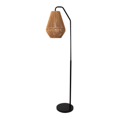 Domus Carter Paper Rope Floor Lamp Black/ Natural 240V IP20 - 23150, 23151