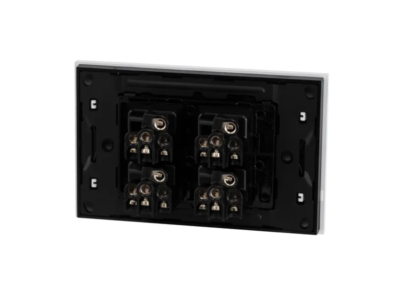 Clipsal Push Button Switch, Saturn Zen, LED 4 Gang Black/ White 250V- Z4064PBL-ZB, Z4064PBL-ZW