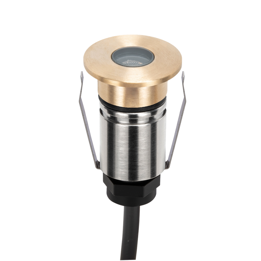 Domus EMIT 36° Inground Up Lights and Deck Lights RGBW Brushed Brass 1W 24V IP67- EMIT