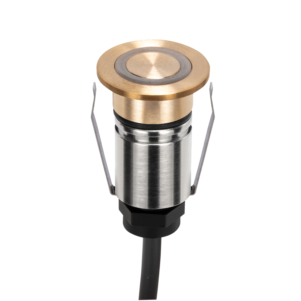 Domus EMIT 36° Inground Up Lights and Deck Lights RGBW Brushed Brass 1W 24V IP67- EMIT