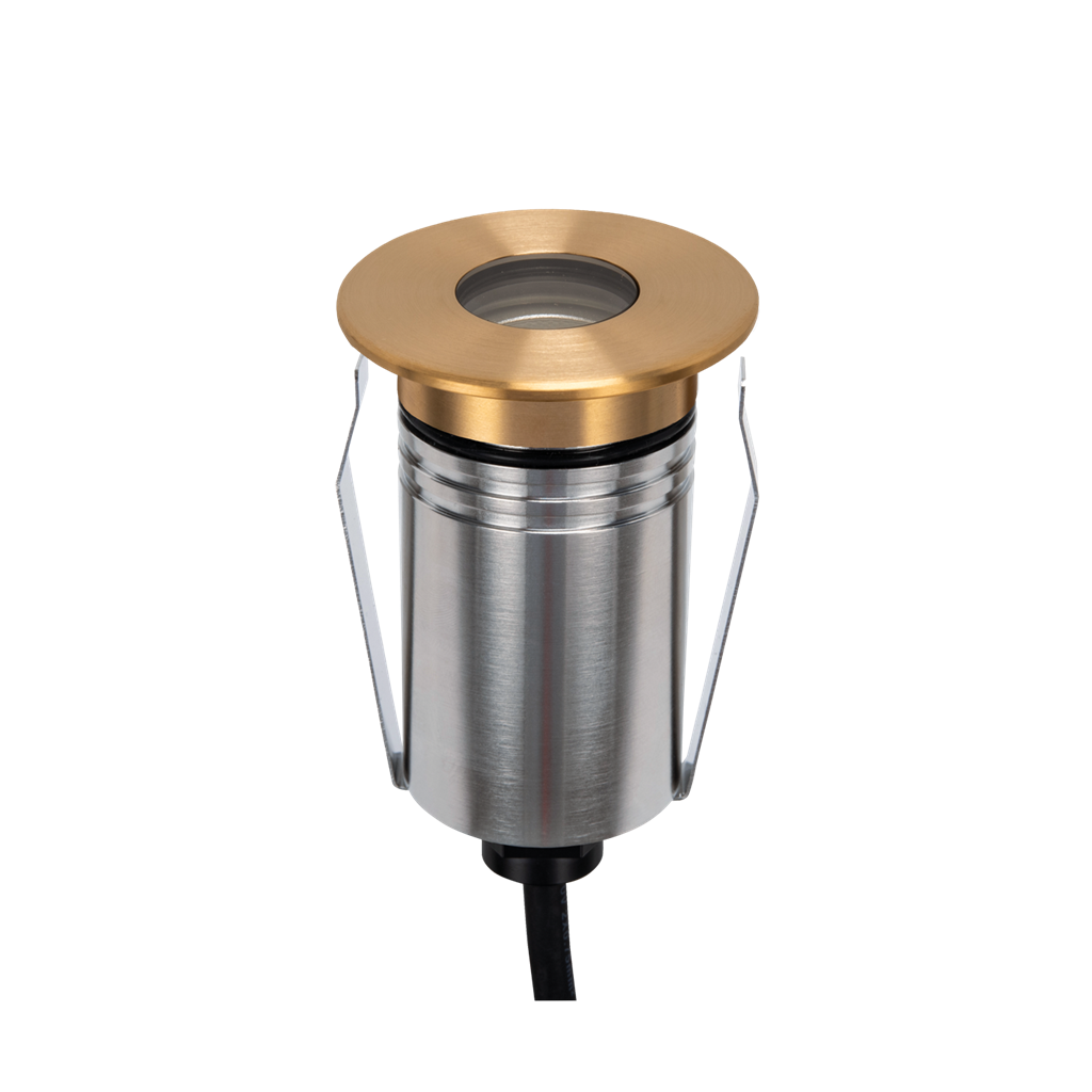 Domus EMIT 36° Inground Up Lights and Deck Lights RGBW Brushed Brass 2.5W 24V IP67- EMIT
