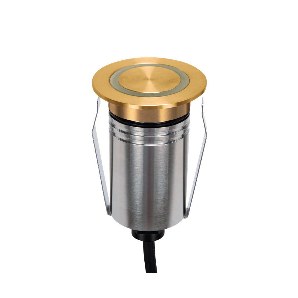 Domus EMIT 36° Inground Up Lights and Deck Lights RGBW Brushed Brass 2.5W 24V IP67- EMIT