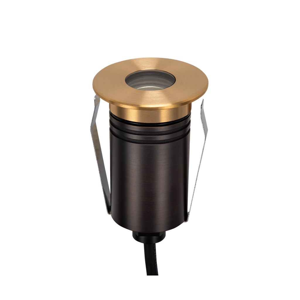Domus EMIT 36° Inground Up Lights and Deck Lights Tri- Brushed Brass 2.5W 12/24V IP67- EMIT