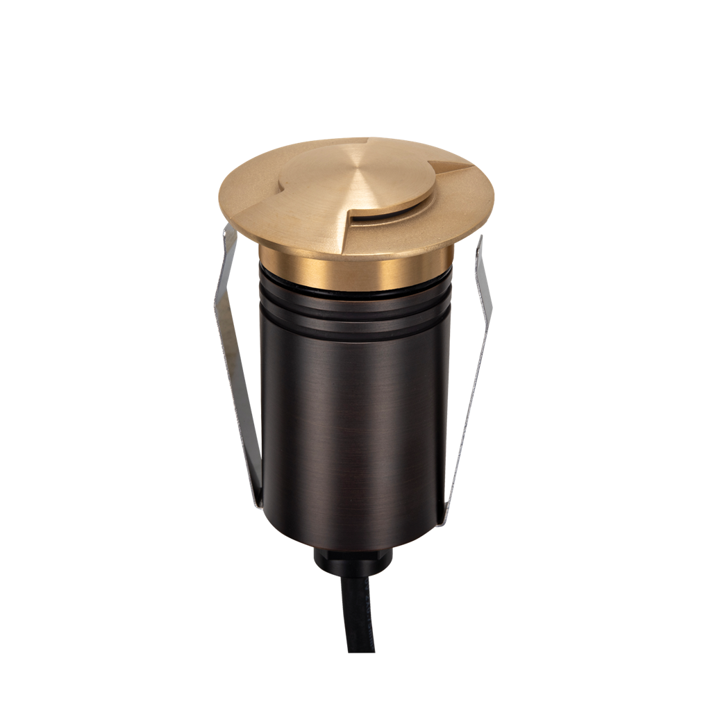 Domus EMIT 36° Inground Up Lights and Deck Lights Tri- Brushed Brass 2.5W 12/24V IP67- EMIT