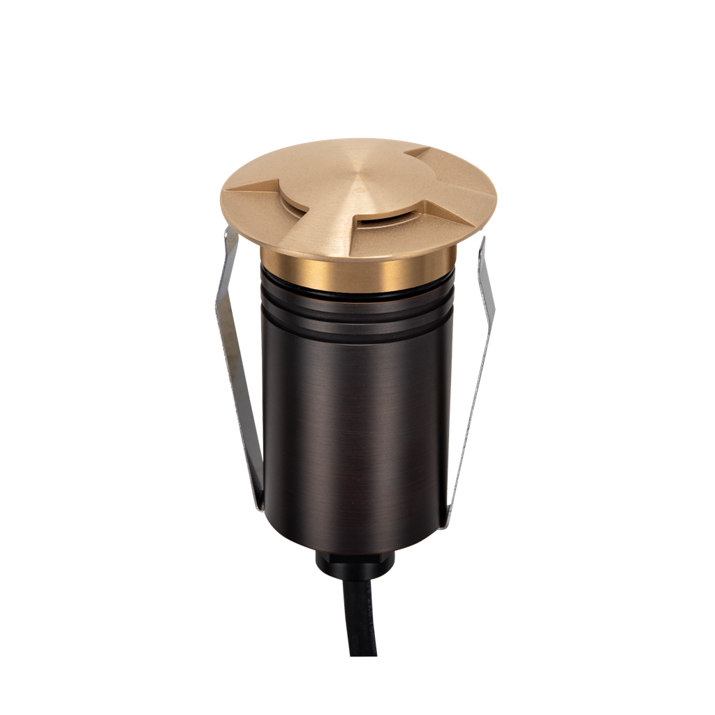 Domus EMIT 36° Inground Up Lights and Deck Lights Tri- Brushed Brass 2.5W 12/24V IP67- EMIT