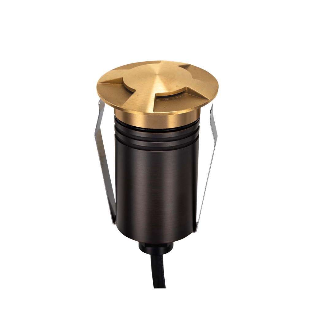Domus EMIT 36° Inground Up Lights and Deck Lights Tri- Brushed Brass 2.5W 12/24V IP67- EMIT