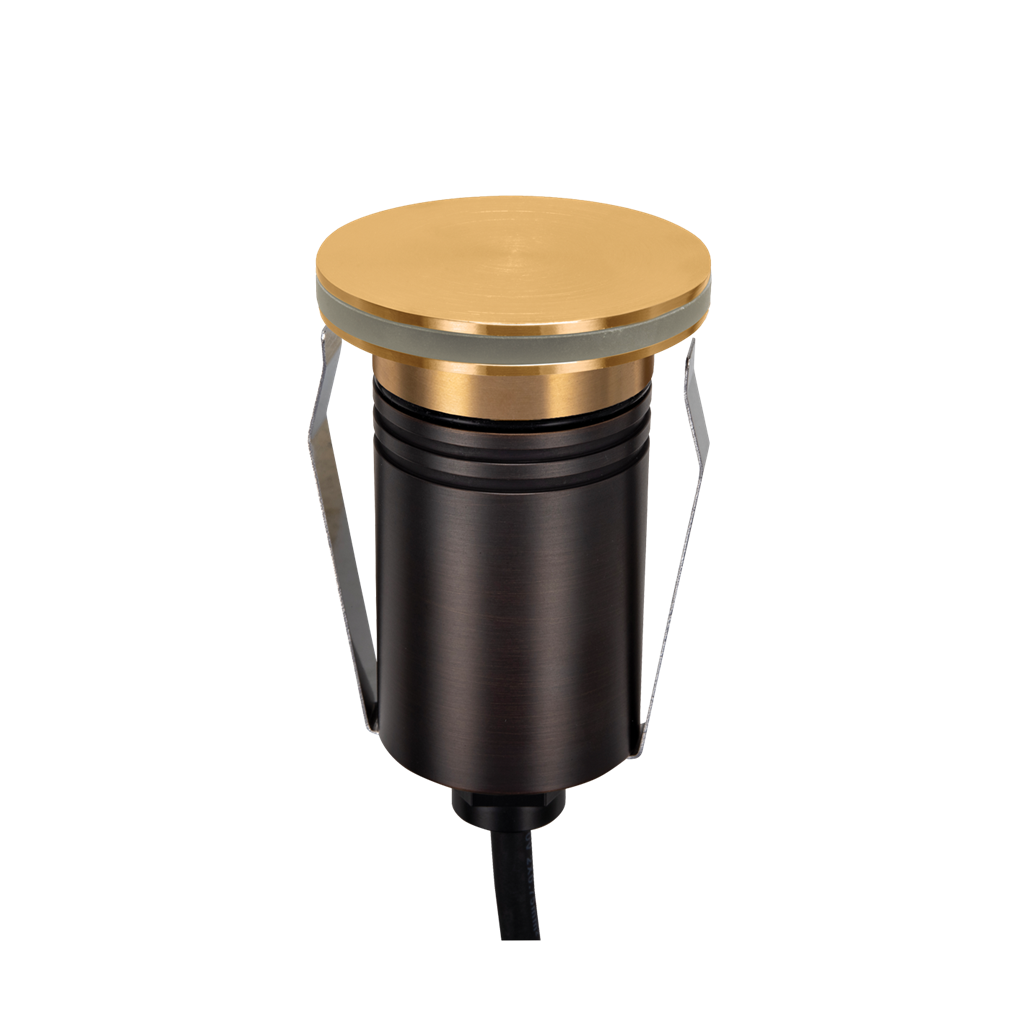 Domus EMIT 36° Inground Up Lights and Deck Lights Tri- Brushed Brass 2.5W 12/24V IP67- EMIT