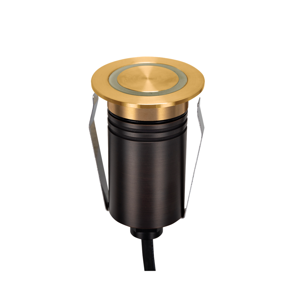 Domus EMIT 36° Inground Up Lights and Deck Lights Tri- Brushed Brass 2.5W 12/24V IP67- EMIT