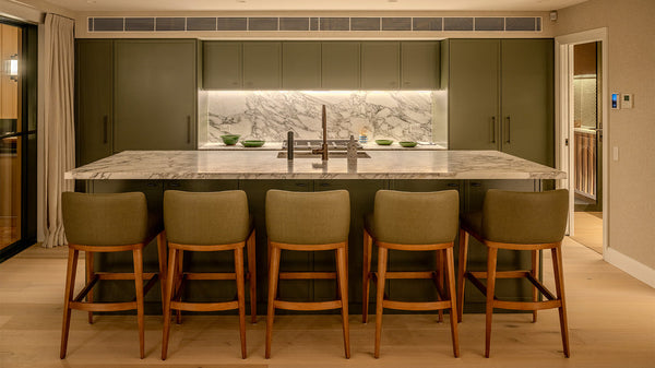 LED strip lighting beneath cabinetry in a contemporary kitchen