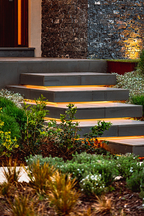 LED strip application example: outdoor stair lighting
