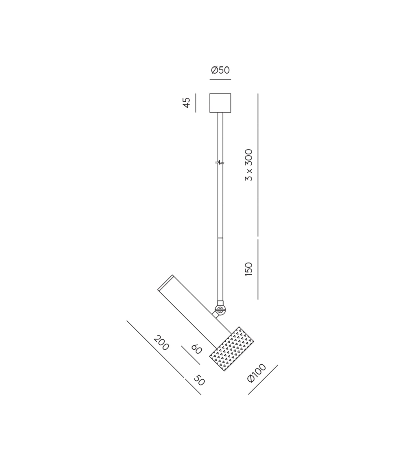 Aromas Focus Rod Interior Pendants 3000K Natural/ Anthracite/ Alabaster 5W - ARO.C1279/1