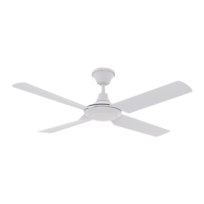Domus Fresco 4 Blade 52in. with Dimmable LED Light Ceiling Fan Tri- Black/ White 26W 240V IP66 - 60091, 60090