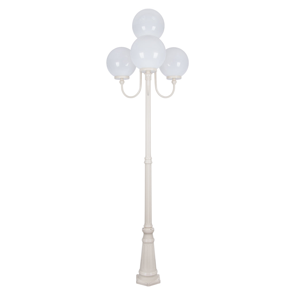 Domus LISBON 4LT 2.54M 300mm Opal Post Light Beige/ Burgundy/ White/ Black/ Green IP43 - 15776, 15777, 15778, 15779, 15781