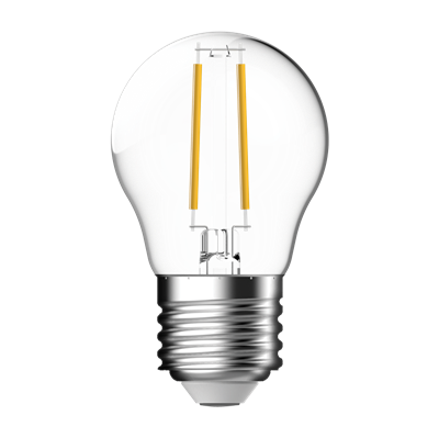 Domus Fancy Round G45 Dimmable E27 Filament Lamps and Globes 2700K 6500K Clear 4.2W 240V IP64- 65852, 65853