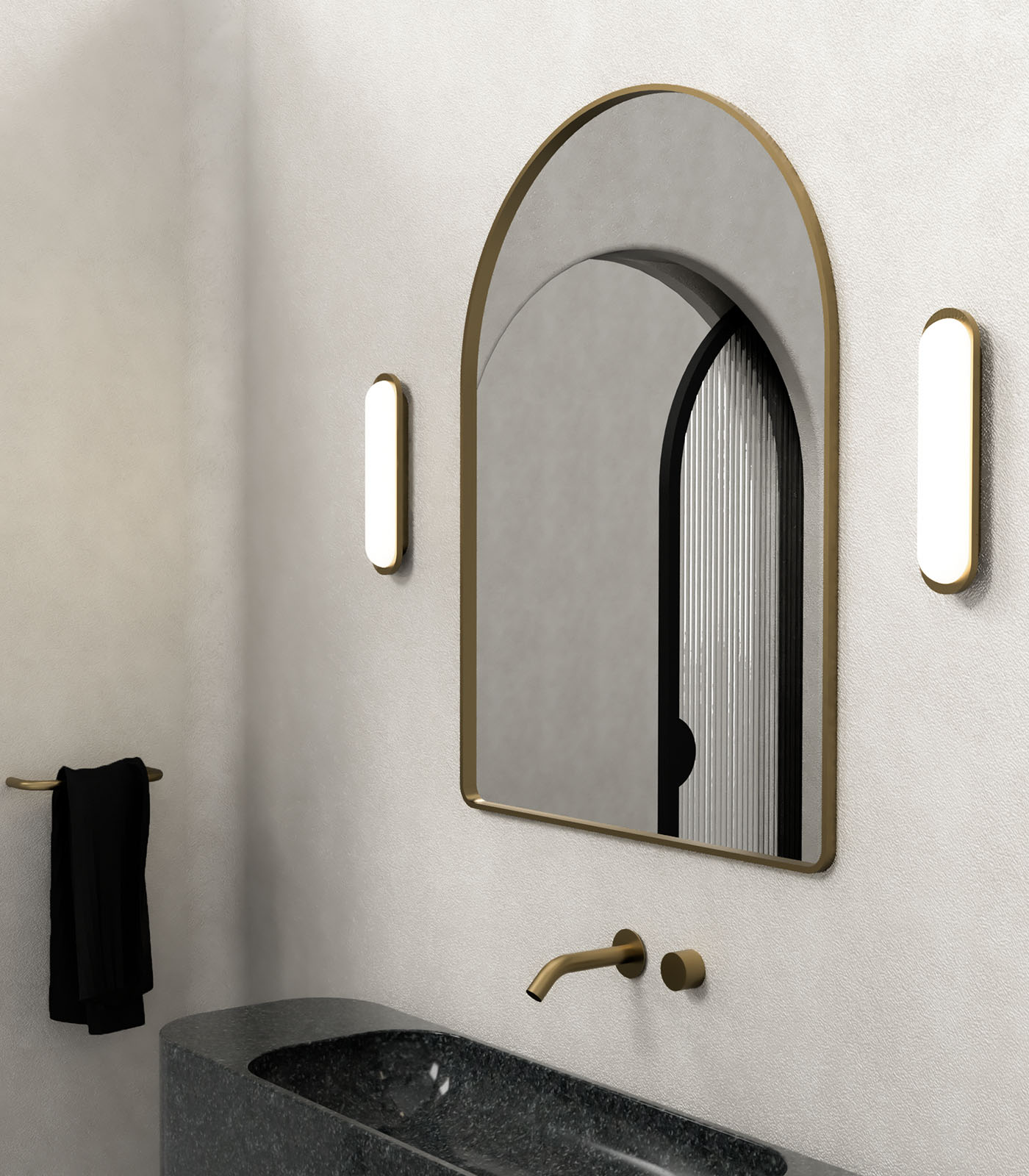 Lighting Republic Bode Interior Wall Light 2700K Iron/ Old Brass/ White 10W IP44 - LR.i01.85.