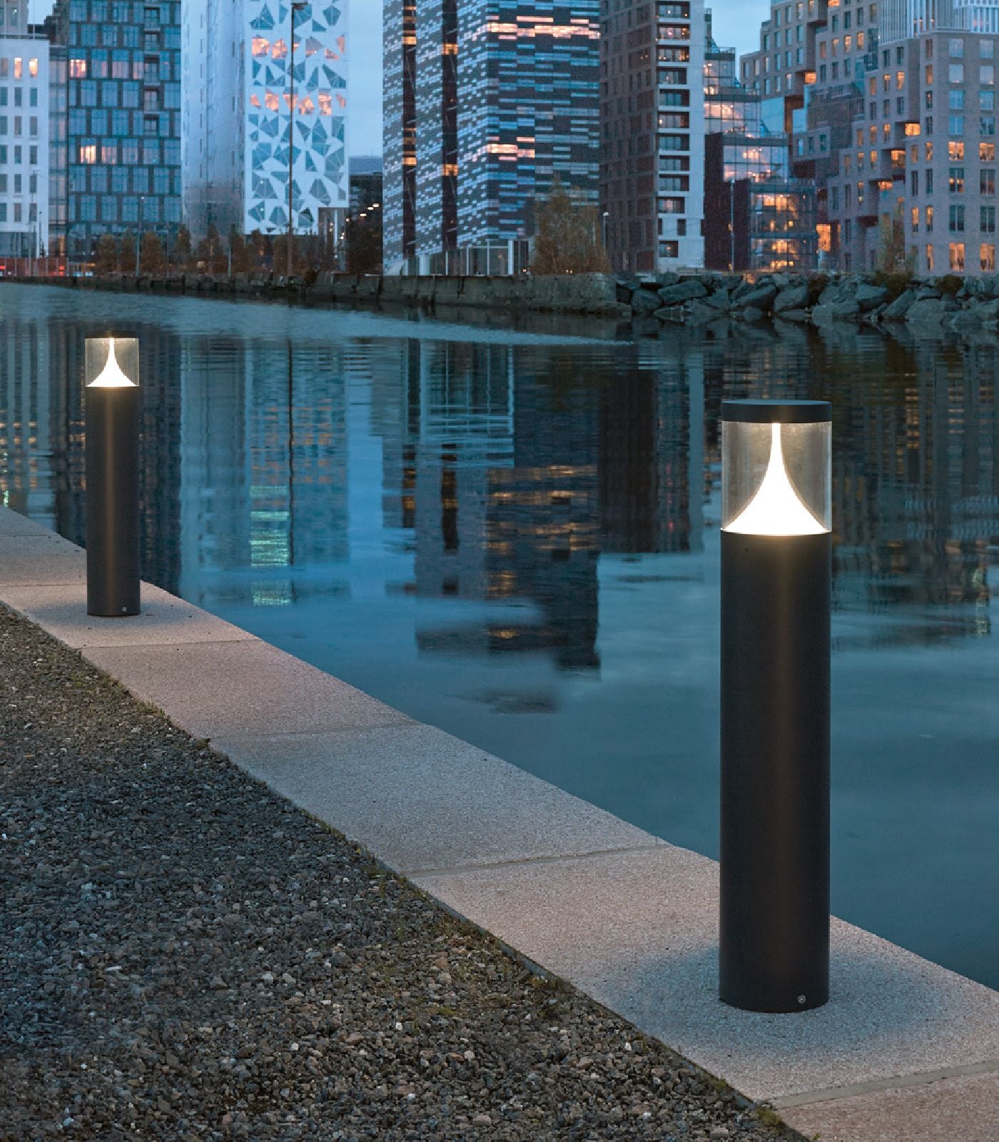 Norlys Egersund LED Bollard 3000K Aluminium/ Graphite 20.3W IP65 - NLYS.1285, NLYS.1280
