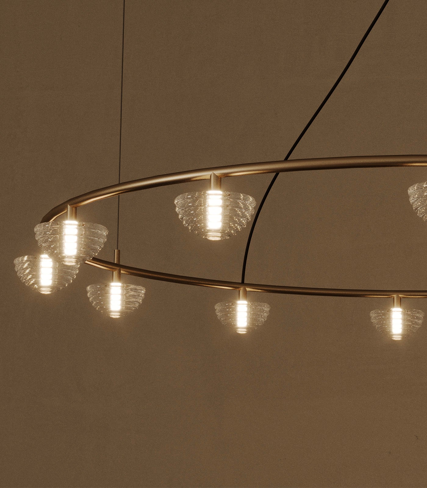 Aromas Hado Interior Architectural Chandelier 2700K Aged Gold- ARO.HADO/C