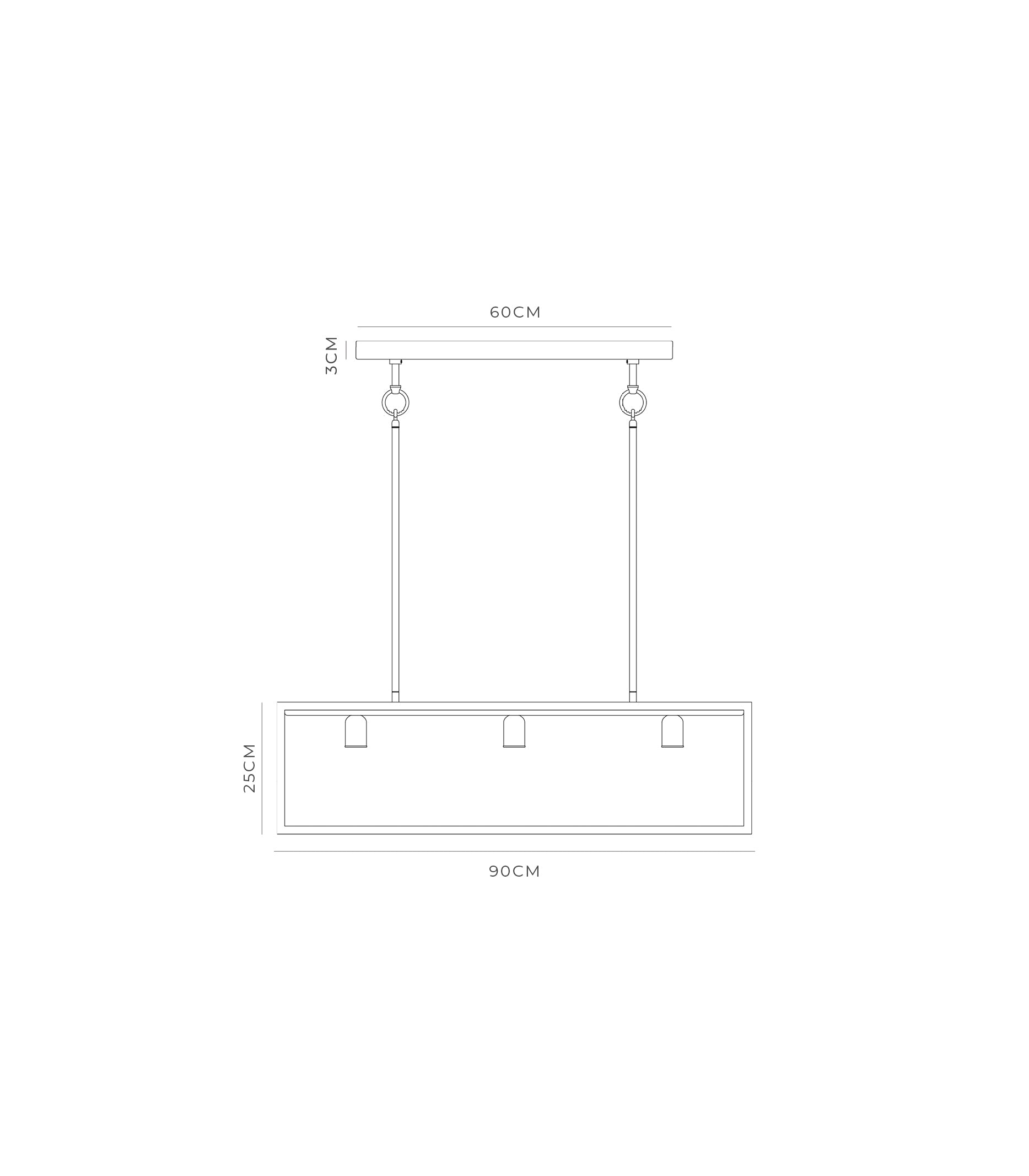 Lighting Republic Dover Linear Interior Pendants Clear/ Frosted E27- LR.i02.73.008, LR.i02.73.009