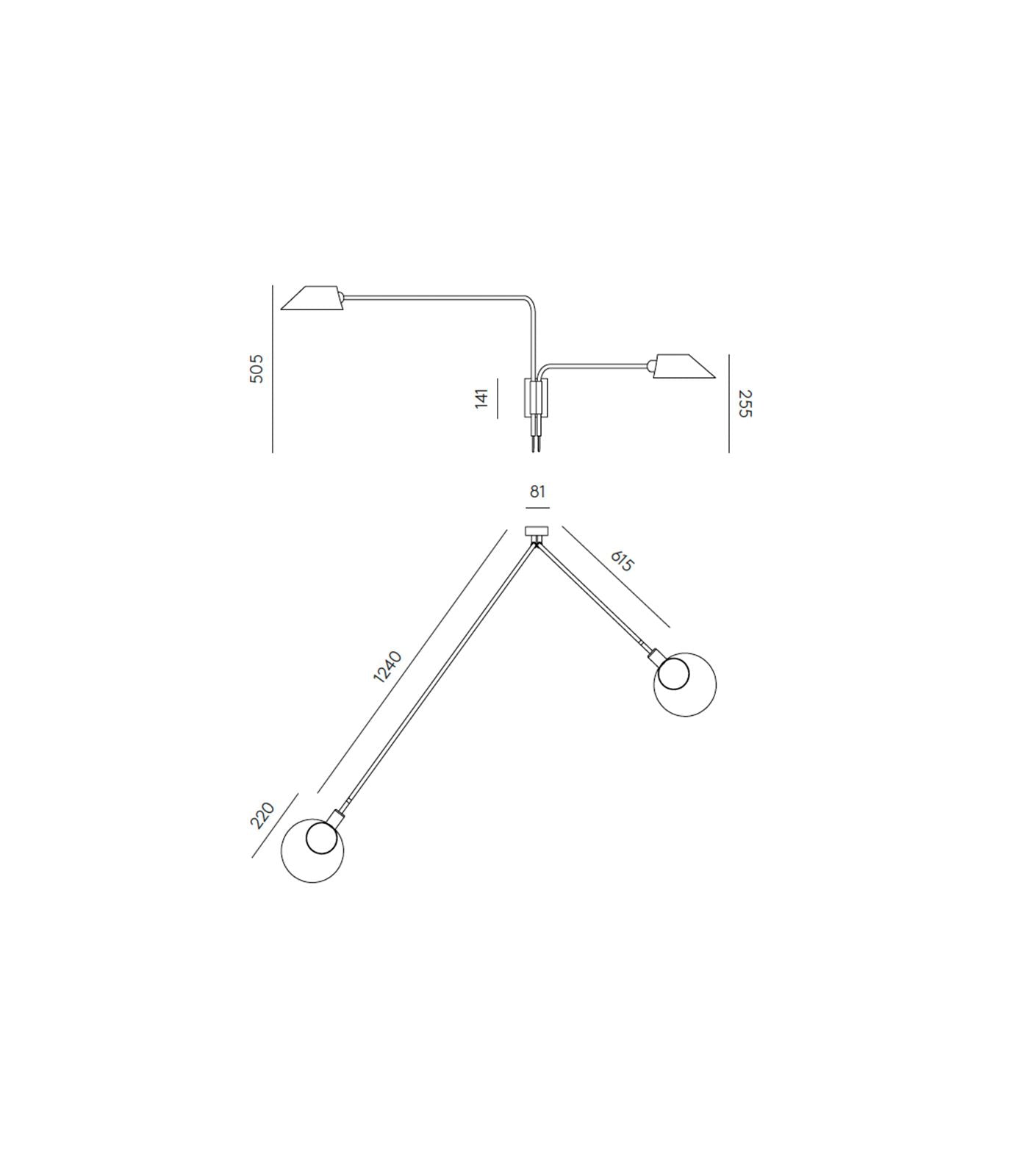 Aromas Duo Interior Wall Lights Matte Black - ARO.A1170/2