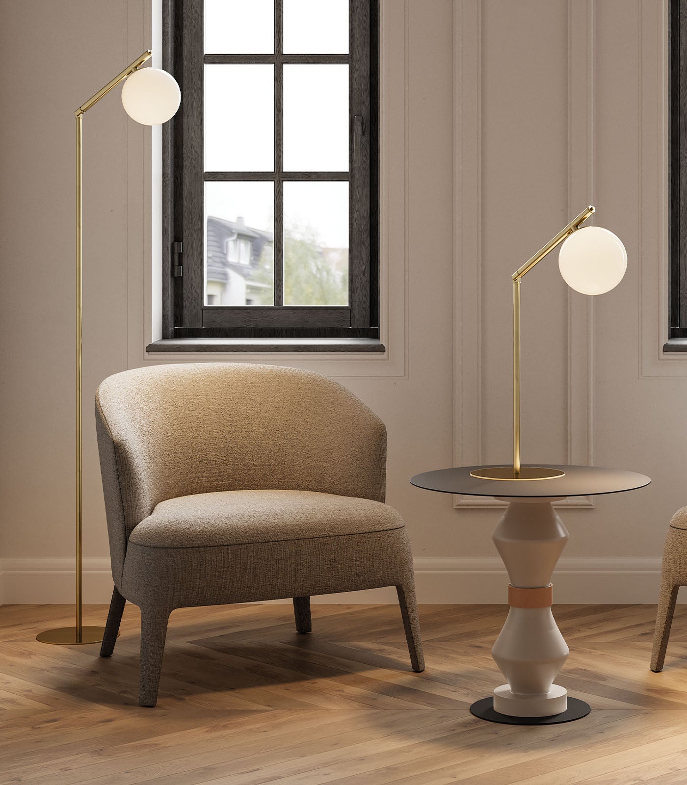 Aromas Endo Floor Lamp Matte Brass 5W- ARO.P1156/ORO