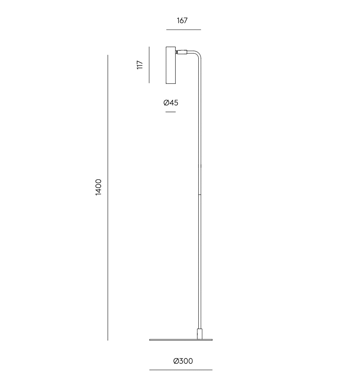Aromas Maru Floor Lamp 3000K Matte Black/ Matte Brass 3W - ARO.P1194/NEG, ARO.P1194/ORO