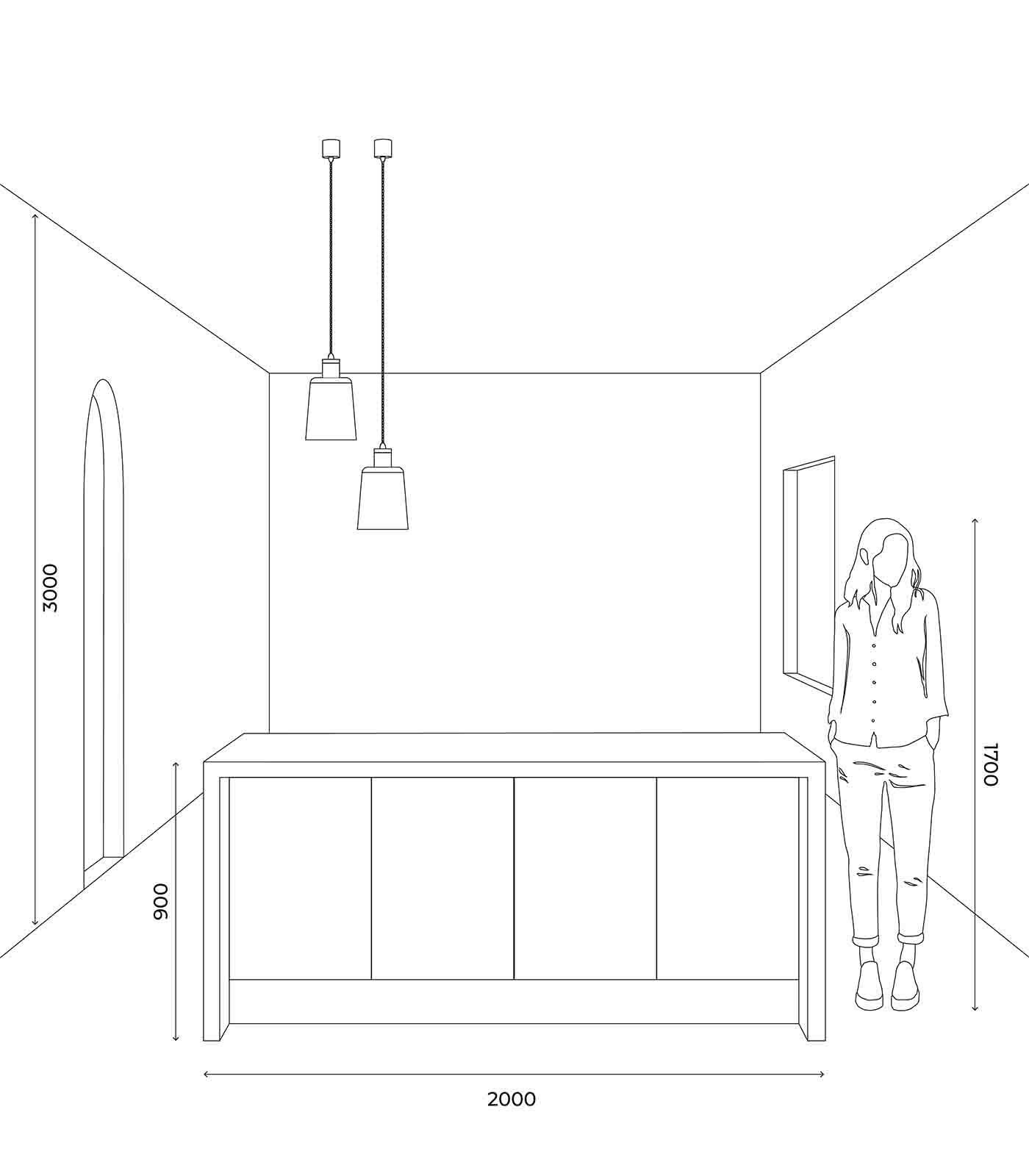 Lighting Republic Parlour Glass Interior Pendant Iron/ Old Brass - LR.i025. + LR.A01.