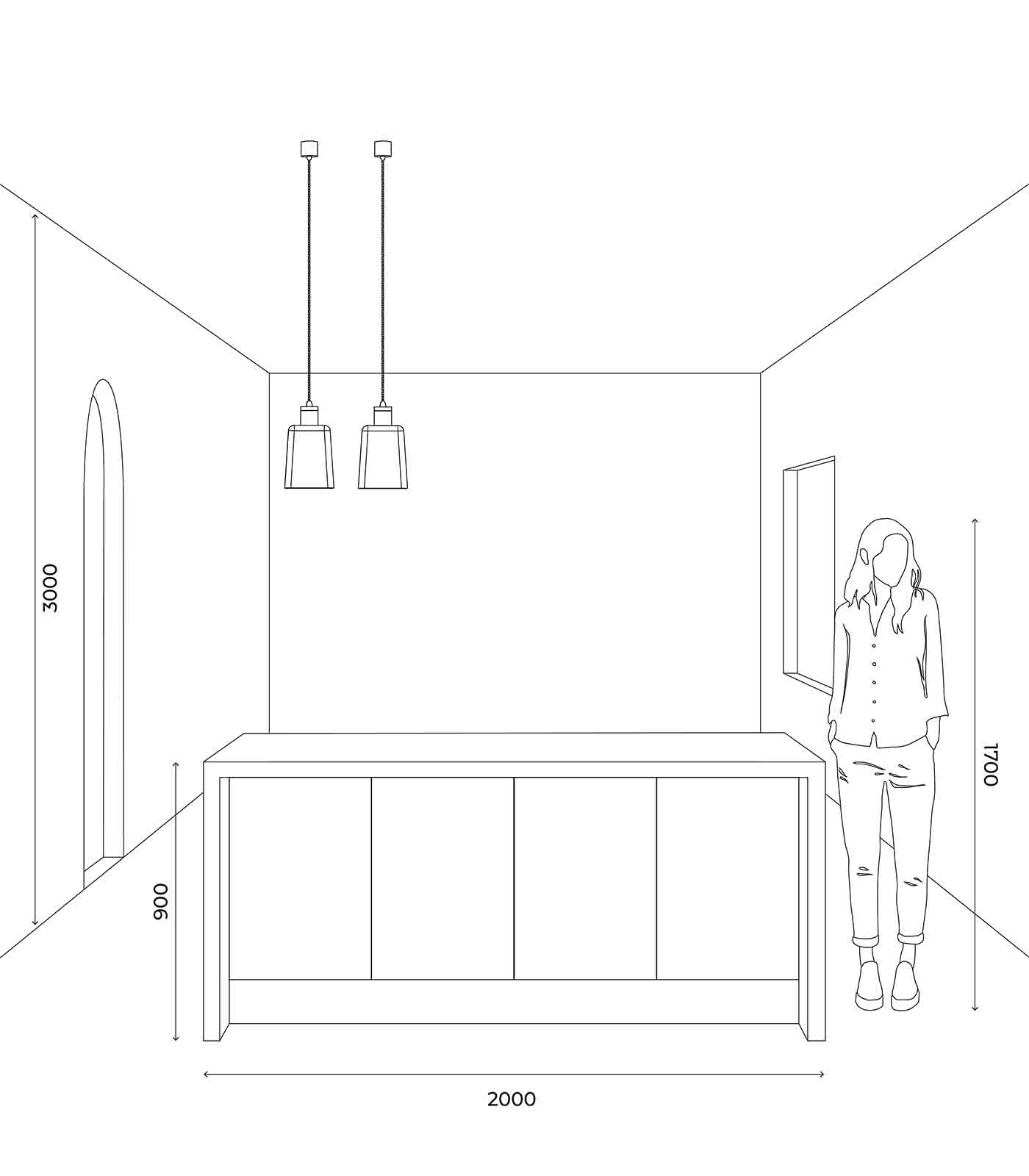 Lighting Republic Parlour Glass Interior Pendant Iron/ Old Brass - LR.i025. + LR.A01.