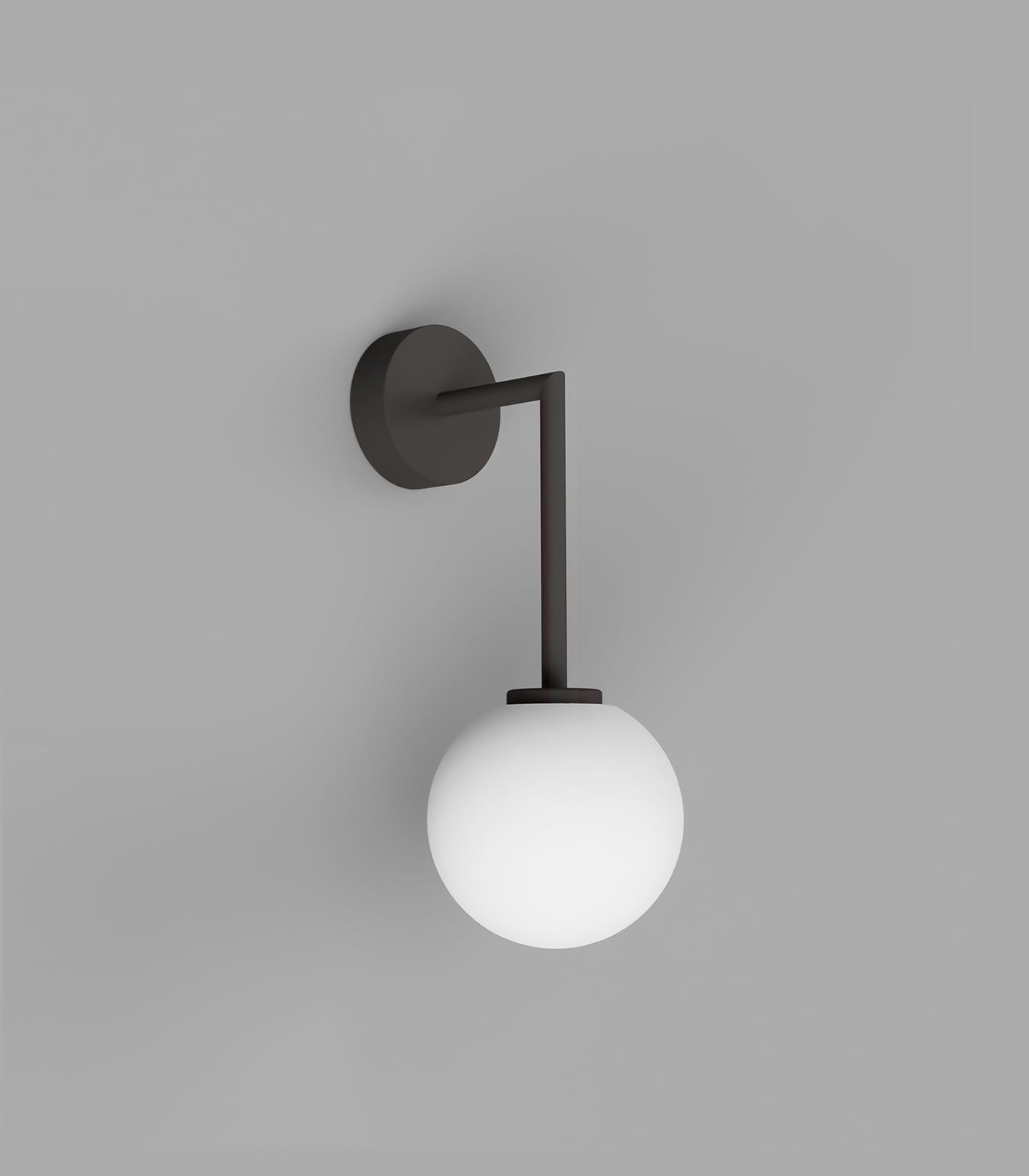 Lighting Republic Orb Long Arm Interior Wall Light Dark Bronze / White / Chrome IP44 - LR.i01.54B. + LR.A03.S.