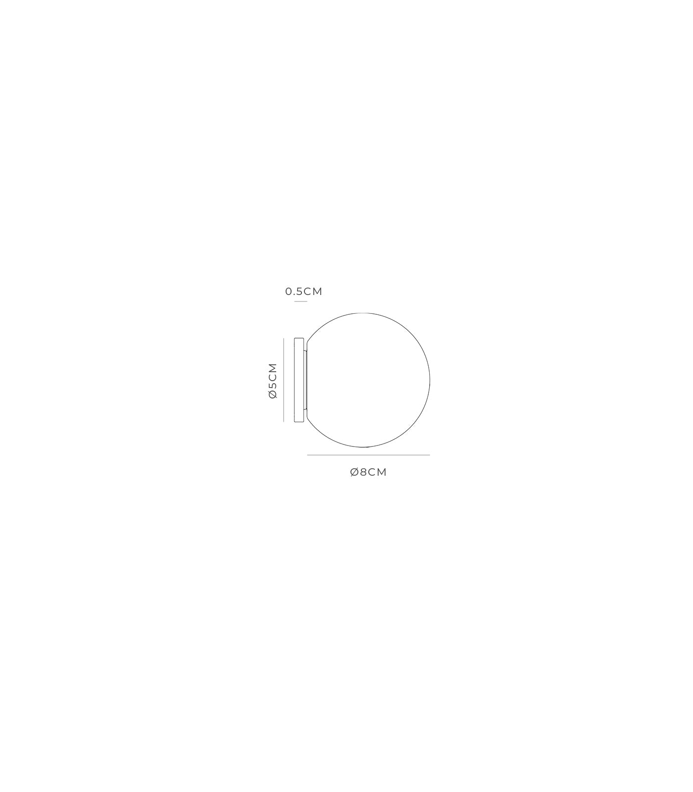 Lighting Republic Orb Mirror Interior Wall Light Chrome/ Dark Bronze/ White/ Old Brass/ Iron IP44 - LR.i01.54M. + LR.A03.S.