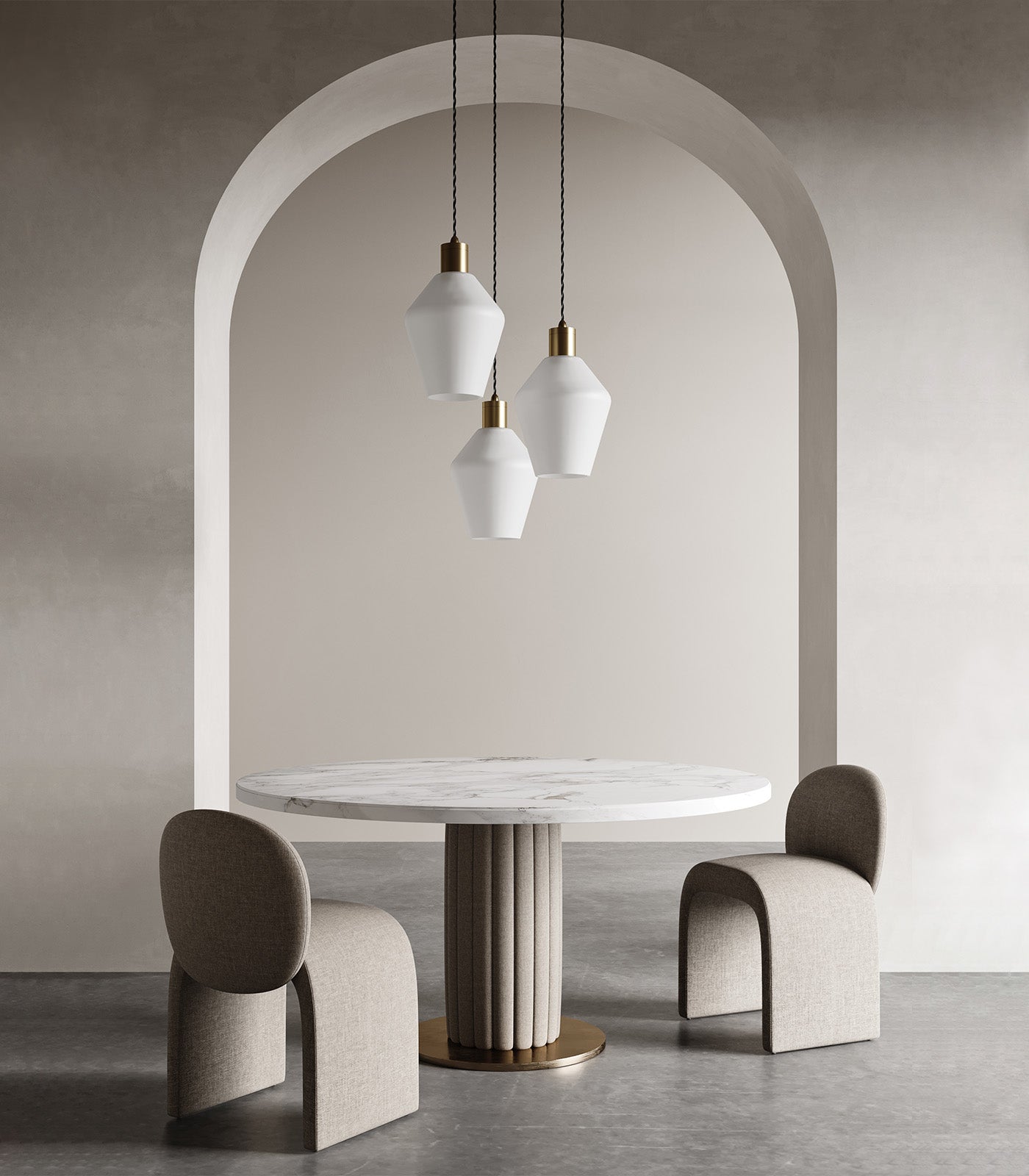 Lighting Republic Parlour Geo Interior Pendant Clear / White - LR.i02.25. + LR.A01.005.