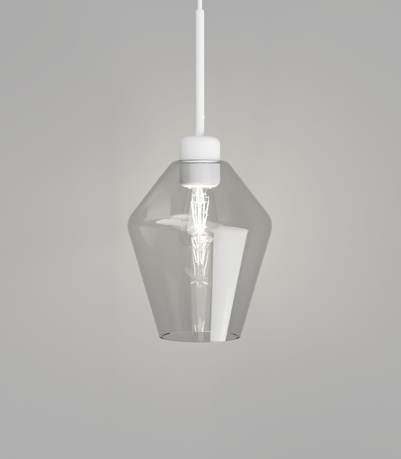 Lighting Republic Parlour Lite Geo Interior Pendant White/ Clear - LR.i02.26. + LR.A01.005.