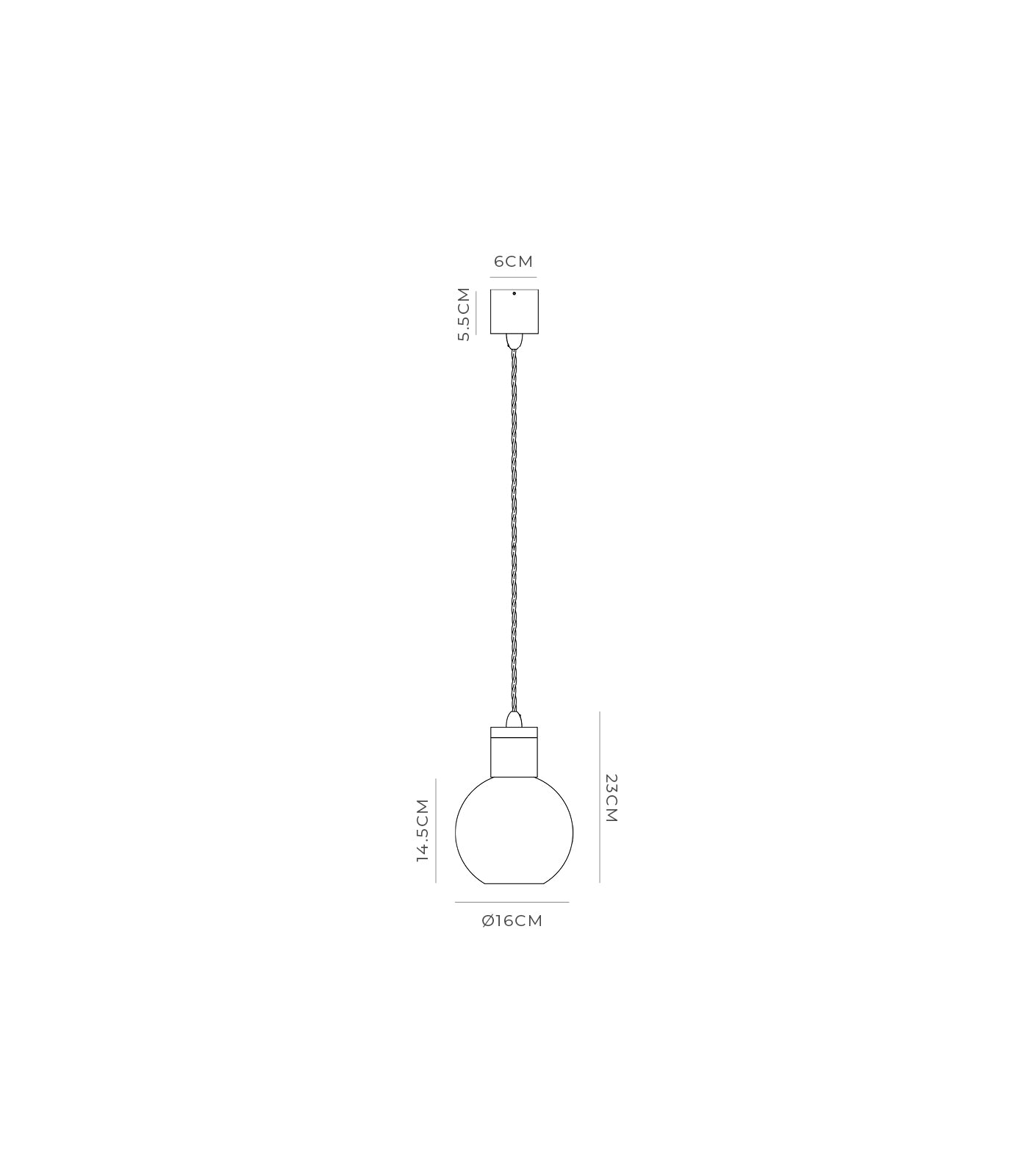 Lighting Republic Parlour Sphere Interior Pendant Clear/ White - LR.i02.25. + LR.A01.004.