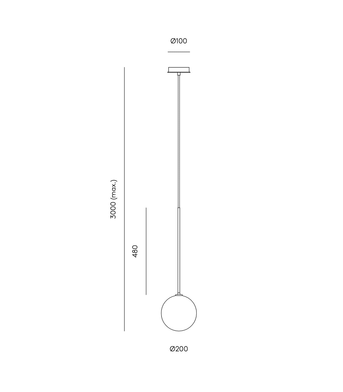 Aromas Ball Interior Pendants 2700K Matte Black/ Matte Brass 5W - ARO.BALL/P