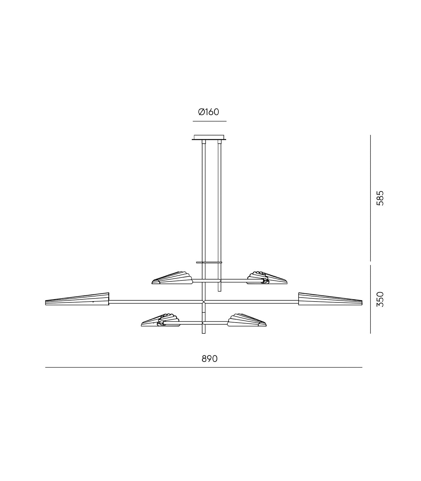 Aromas Bion Interior Pendants 2700K Aged Gold/ Matte Black/ Matte White - ARO.C1306/6