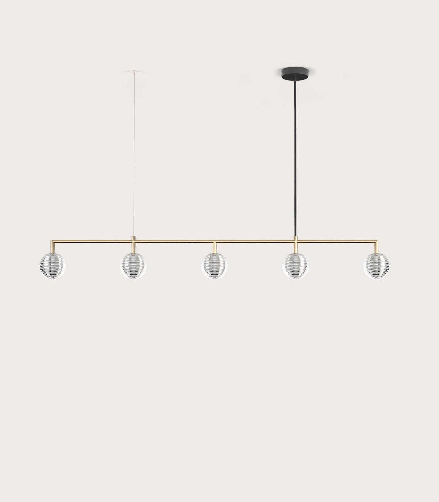Aromas Doul Linear Interior Pendants 2700K Matte Black/ Matte Brass - ARO.C1310/5/NEG, ARO.C1310/5/ORO