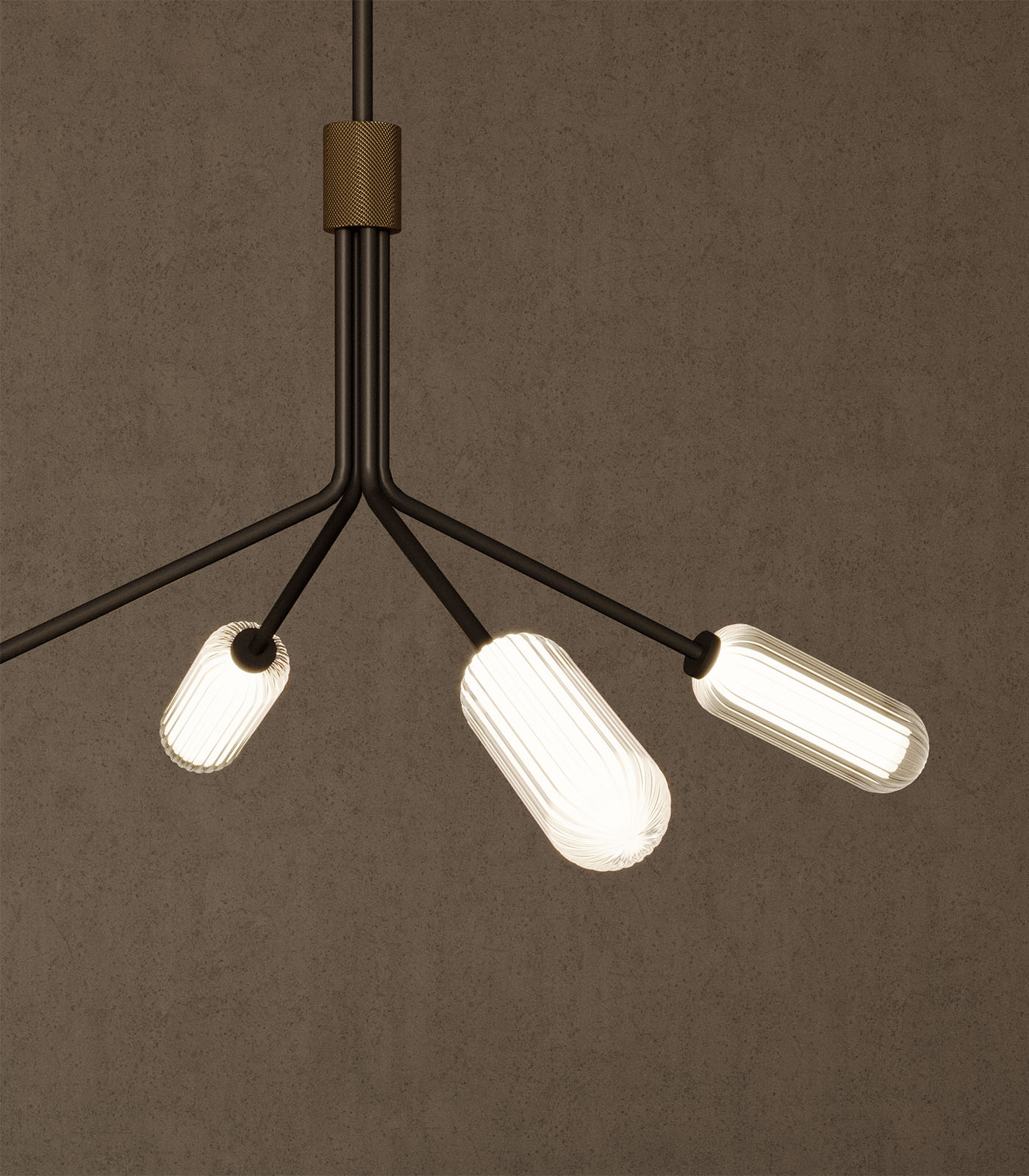 Aromas Lari 4lt Interior Pendants 2700K Cyber/ Dark Brown/ Taupe/ Orange/ Aged Gold 9W - ARO.LARI 4/P