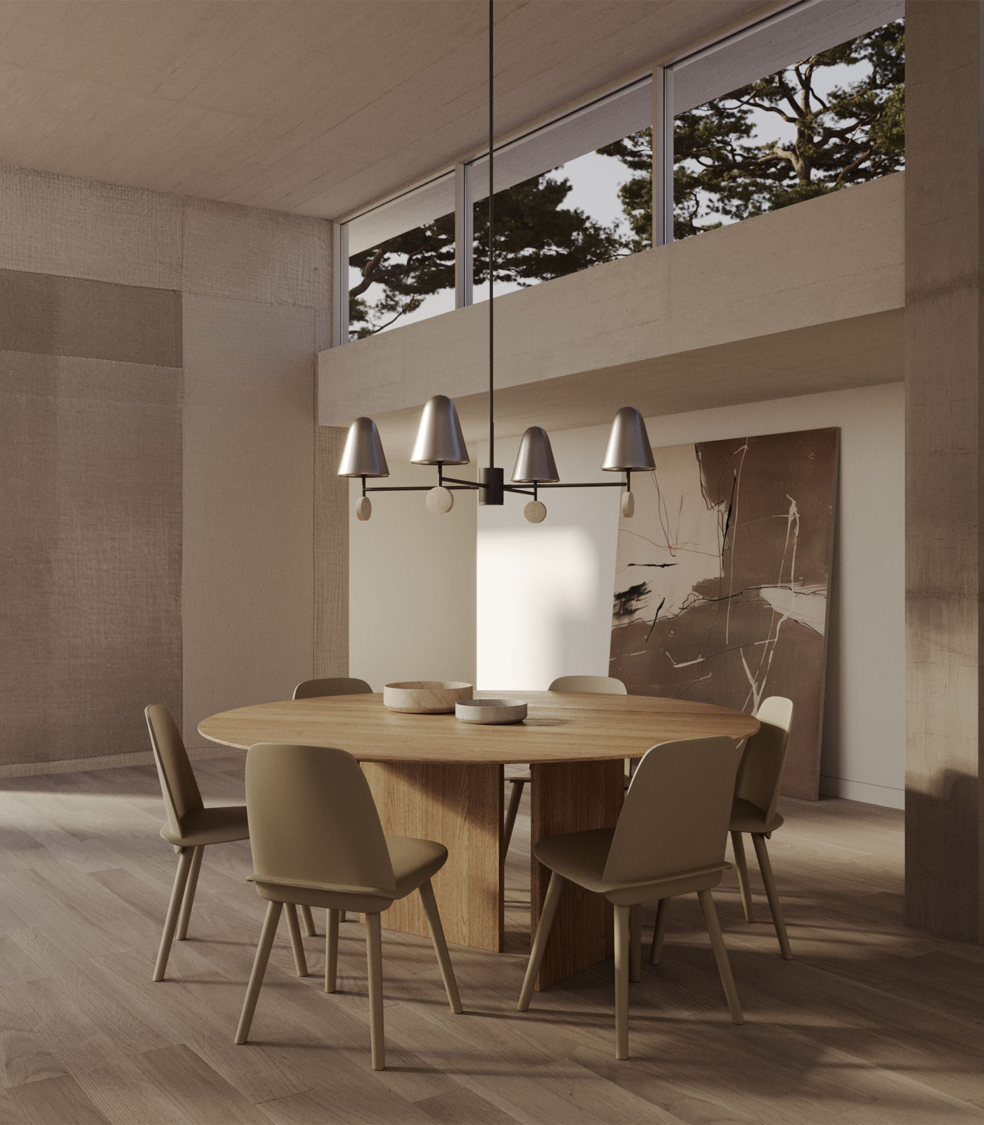 Aromas Stor 4lt Interior Pendants 2700K Brown/ Black/ Travertine/ White/ Green 9W- ARO.STOR 4/P