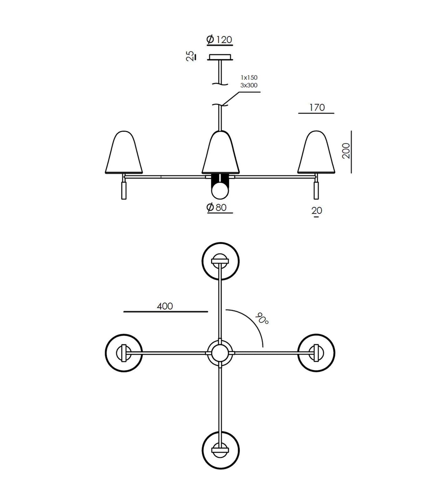 Aromas Stor 4lt Interior Pendants 2700K Brown/ Black/ Travertine/ White/ Green 9W- ARO.STOR 4/P