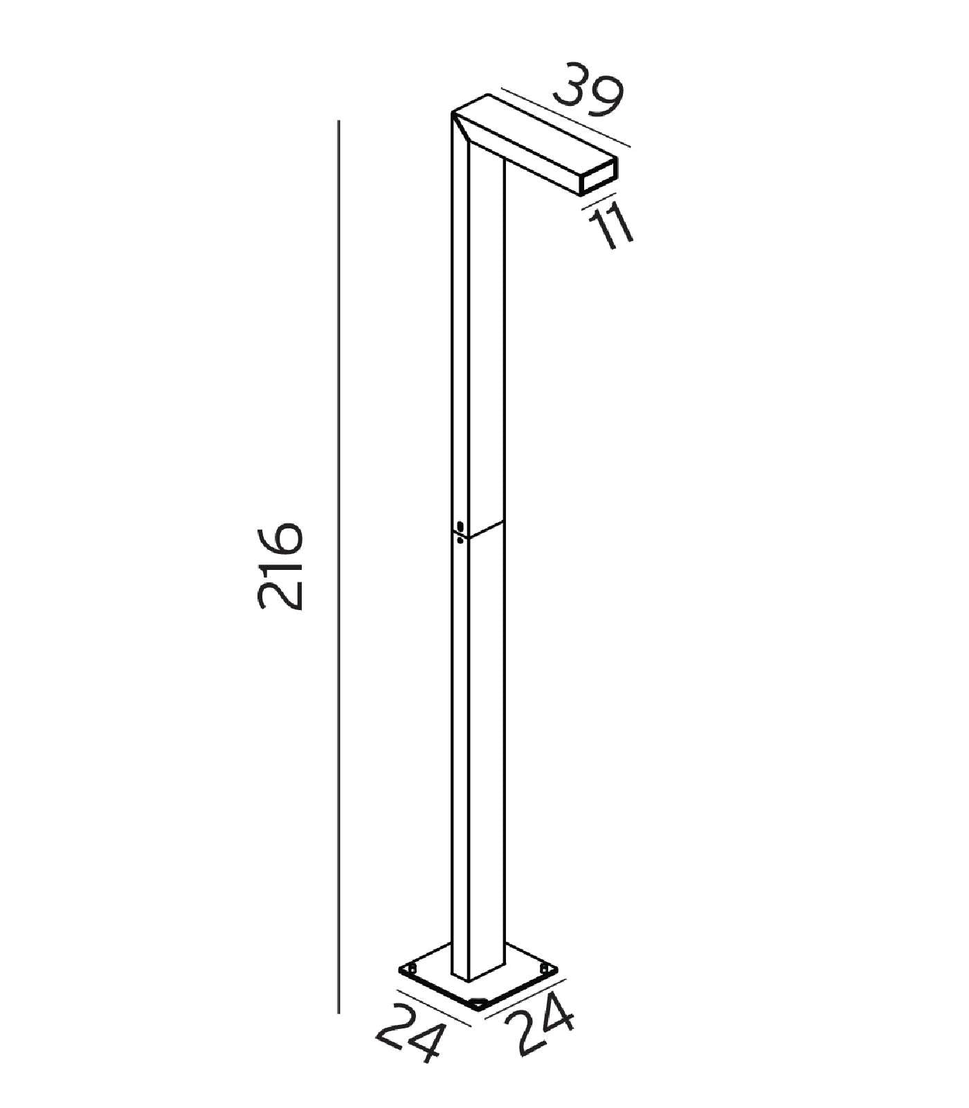 Norlys Asker Pole LED Flood Light Black/ Aluminium/ Graphite 3000K 12W IP65 - NLYS.1360B, NLYS.1360AL, NLYS.1360GR