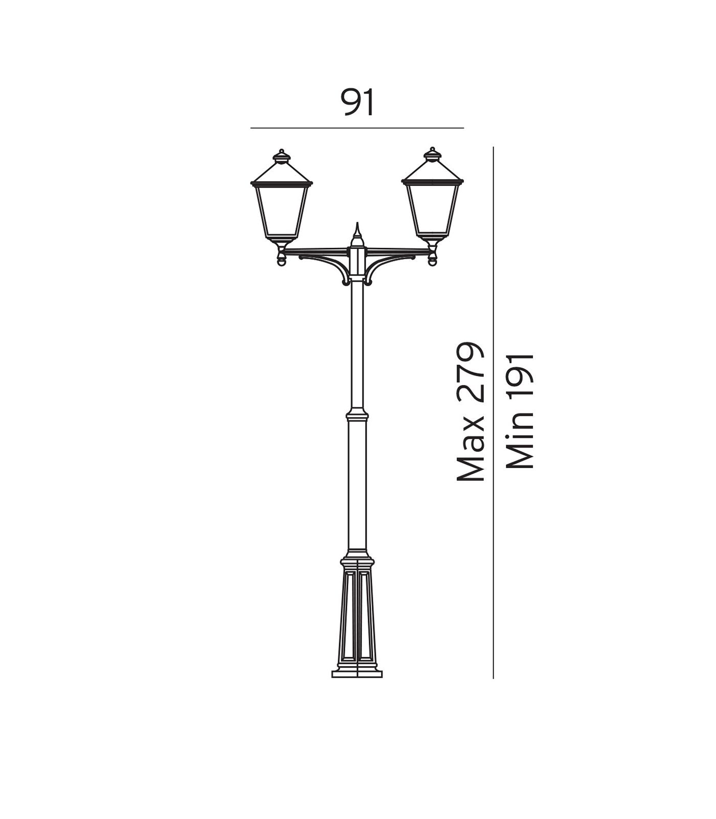 Norlys London 2lt Pole LED Flood Light Black/ White IP54 - NLYS.482, NLYS.492