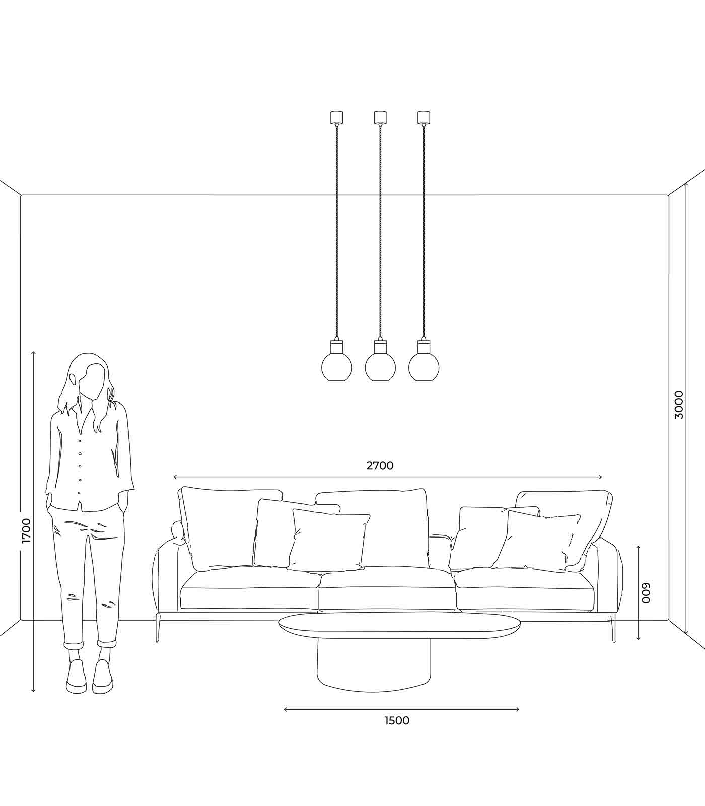 Lighting Republic Parlour Sphere Interior Pendant Amber/ Clear/ Smoke/ White - LR.i02.25. + LR.A01.004.