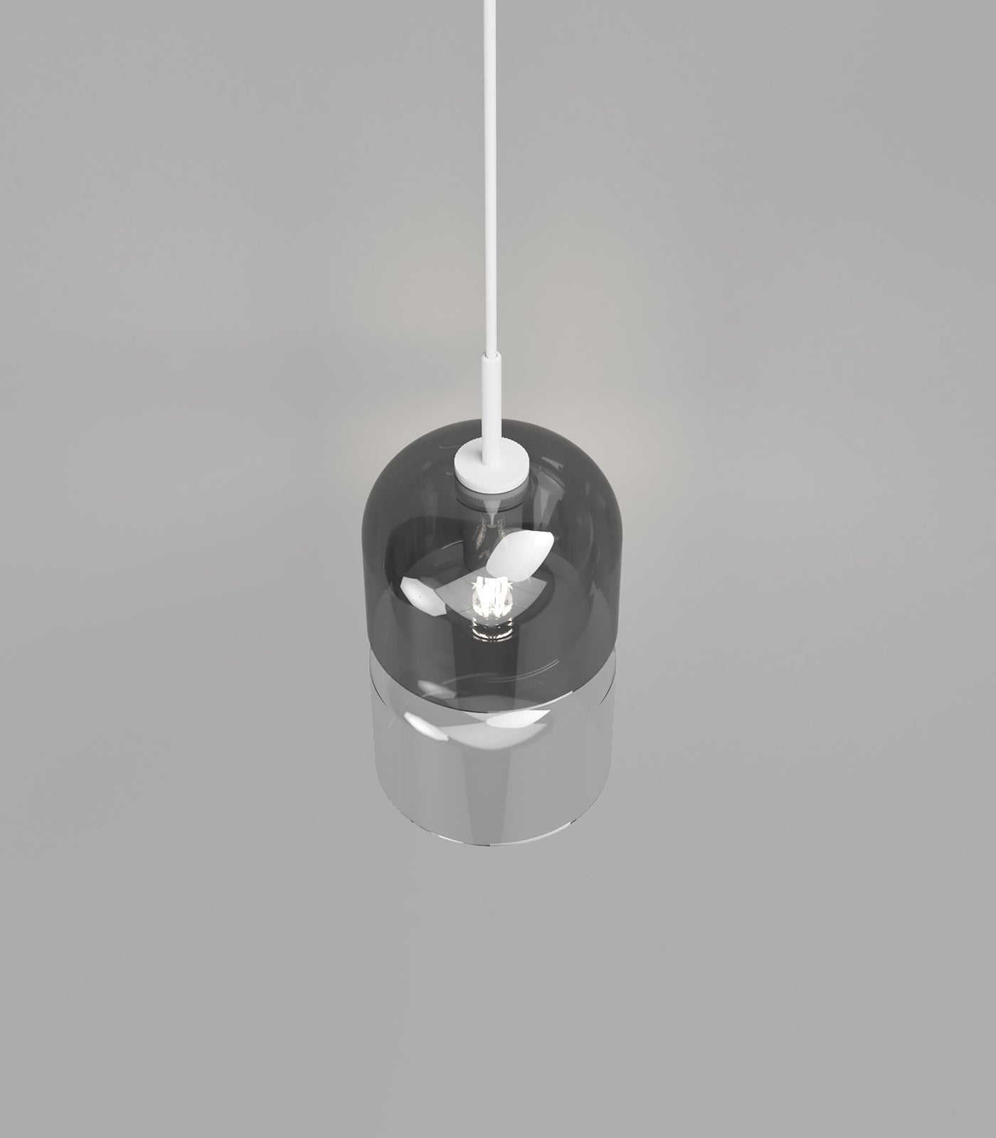 Lighting Republic Stak Interior Pendant Clear/ Smoked/ White - LR.i02.65.T. + LR.i02.65.B. + LR.i02.65.WH.SSP