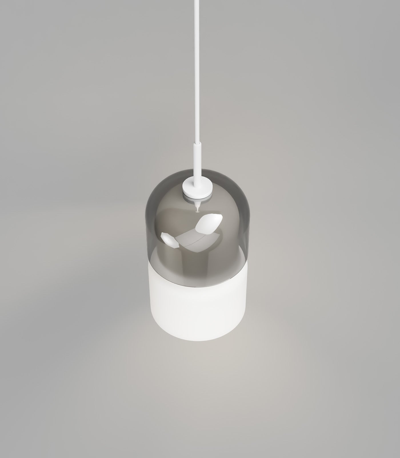 Lighting Republic Stak Interior Pendant Clear/ Smoked/ White - LR.i02.65.T. + LR.i02.65.B. + LR.i02.65.WH.SSP
